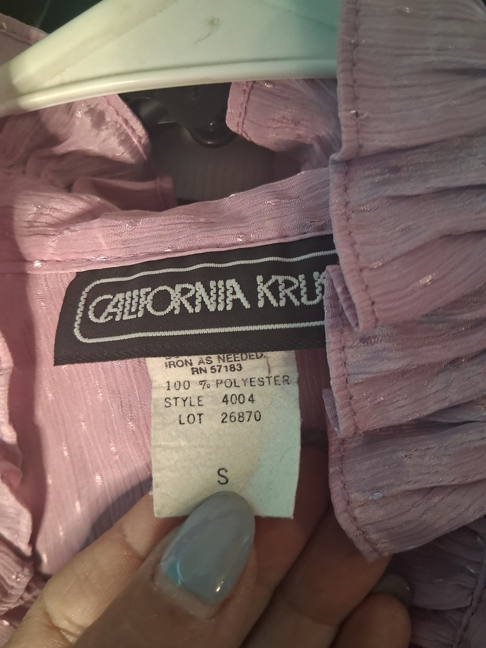 Light Pink Ruffled Dot-Textured Blouse - Picture 2 of 4